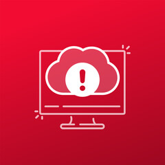 Canvas Print - upload failure or cloud error vector icon