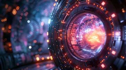 Poster - Luminous Fusion Reactor:Holographic Control Interfaces and Plasma Reactions in a Minimalist Sci-Fi Environment