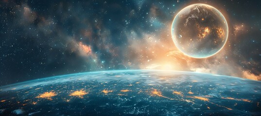Canvas Print - futuristic vision of interplanetary space travel cosmic and the wonders of the universe captured in 