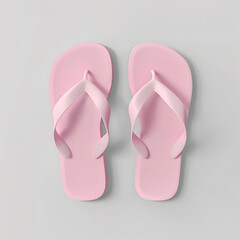 Wall Mural - Slippers top view isolated on white background. flip-flop