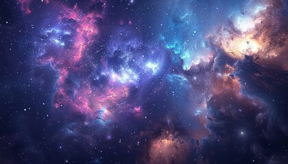 Wall Mural - a colorful galaxy with many stars and clouds by ai generated image
