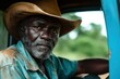 © anatolir - Stoic Black farmer portrait. Rural male. Generate Ai