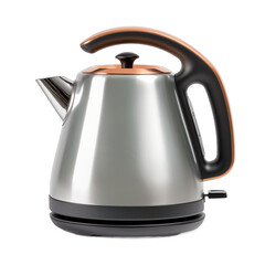 Modern copper and stainless steel electric kettle isolated on white background 3d rendering illustration