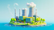 © Claudia Nass - 3d illustration of a nuclear power plant