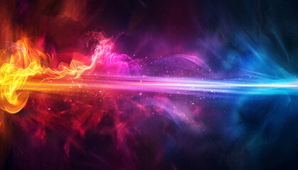 Wall Mural - a colorful, glowing line of light with a bright yellow and orange section by ai generated image
