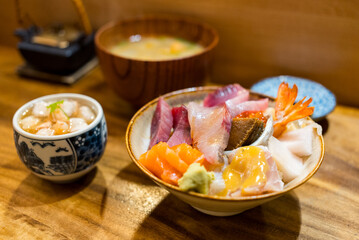 Poster - Assorted fresh sashimi fish rice bowl