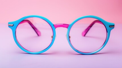 Canvas Print - Glasses on pink background