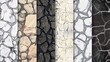 Collection of varied textured surfaces: cracked patterns in various colors and materials for backgrounds and overlays