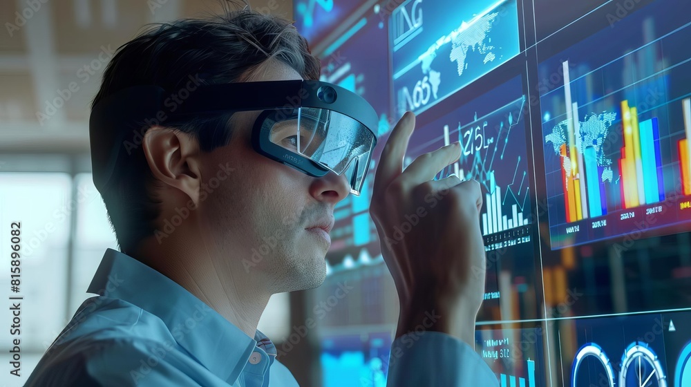 Financial data analysis using augmented reality Stock Photo | Adobe Stock