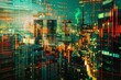 © nattapon98 - Financial graphs displayed over a cityscape