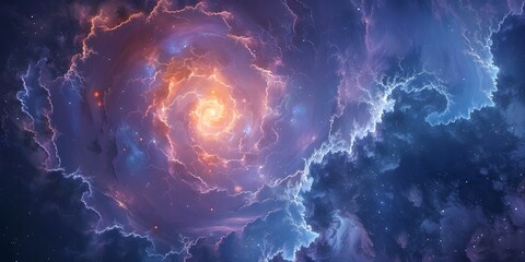 Wall Mural - captivating cosmic vortex a futuristic sci fi dreamscape of swirling galaxies and nebulae