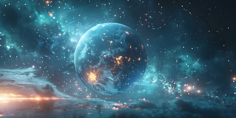 Wall Mural - exploring theoretical physics concepts in futuristic space environments