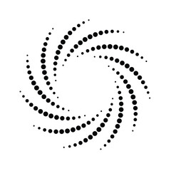 Aufkleber - Black rising halftone dots in circle form, vector dotted frame, Circle dots isolated on the white background