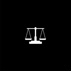 Sticker - Scale of justice simple icon isolated on dark background