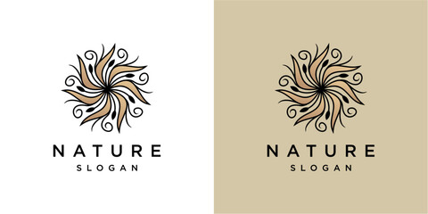 Wall Mural - Elegant abstract tree leaf flower logo icon design. beauty flower logo design