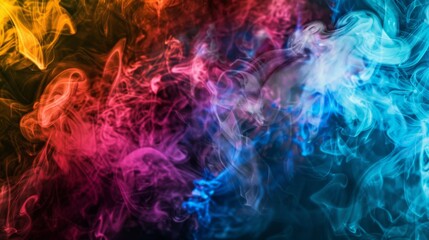 Leinwandbilder - Abstract background of colorful smoke clouds, showcasing the visual allure of smoking in artistic form.