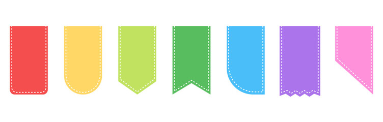 Wall Mural - ribbon banner label or paper bookmark different shape illustration vector