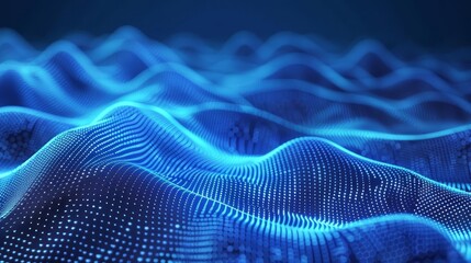 Wall Mural - abstract background with glowing blue gravitational waves futuristic science concept illustration