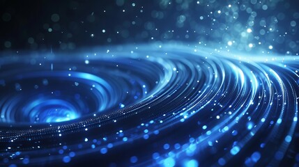 Wall Mural - abstract background with glowing blue gravitational waves futuristic science concept illustration