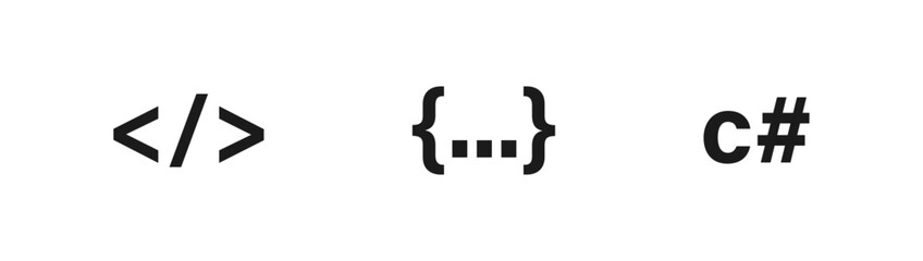 Code and programming coding set icon. Vector