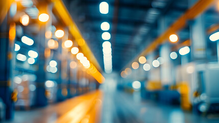 Leinwandbilder - Abstract blurred factory and warehouse room background for industry : Generative AI