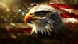 Wavy American flag with an eagle symbolizing