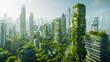 Green metropolis featuring sustainable urban development and advanced transit systems.