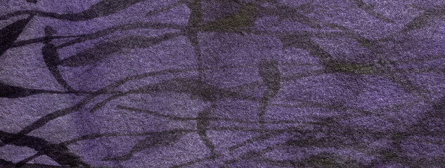 Poster - Abstract art background dark purple and black colors. Watercolor painting with violet stripe and gradient.