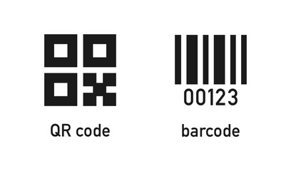 QR code and barcode isolated icon. Vector illustration on white background