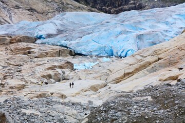 Sticker - Tourists in Nigardsbreen Glacier in Norway