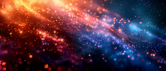Wall Mural - A vibrant and enchanting abstract composition featuring luminous light rays and sparkling particles, capturing a sense of magic and enchantment