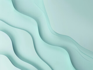 Wall Mural - Smooth, flowing teal waves forming an abstract design with a modern, elegant aesthetic.
