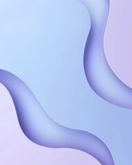 Wall Mural - Smooth pastel waves in blue and lavender purple, form a fluid, abstract design with a tranquil feel and central space for copy text.