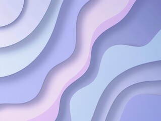 Wall Mural - Abstract pastel waves in blue and purple levander colour, creating a fluid, elegant design with smooth gradients.