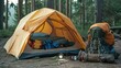 Tent Set Up in the Woods