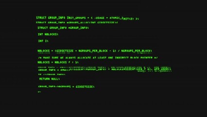 Glitching code appearing on screen, Lines of hacking code, Green lines of code glitch