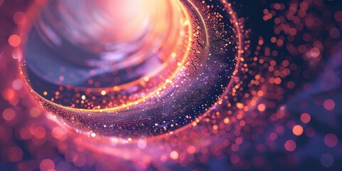Wall Mural - abstract background with swirling light particles and glowing spiral shapes, futuristic technology a