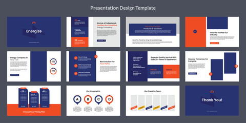 solar energy powerpoint presentation background design Template, company business presentation design profile vector. 