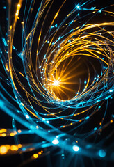 Aufkleber - An up-close view of vibrant electrons swirling around a crystal lattice, casting ethereal reflections