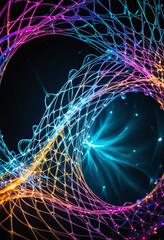 Aufkleber - An up-close view of vibrant electrons swirling around a crystal lattice, casting ethereal reflections