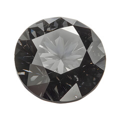Wall Mural - Round black diamond, top view, isolated on transparent background