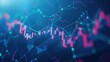 © FujiAgung - Business candle stick graph chart of stock market investment trading blue background. AI Generative
