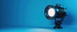 © Ocean Design 4U - A Mock-Up Studio Light For Product Presentation Against A Blue Background Exudes Professionalism And Elegance, 3D Rendering