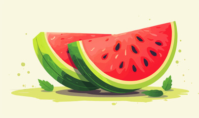 Wall Mural - Watermelon vector flat minimalistic isolated vector style illustration