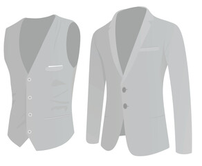 Wall Mural - Grey woman suit and vest. vector illustration
