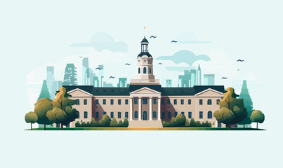 Wall Mural - university vector flat minimalistic isolated illustration