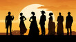 Indigenous Cultural Diversity: Traditional Dress Silhouettes of Ethnic People Representing Cultural Identity and Multiculturalism - Cultural Heritage Symbol for World Cultural Celebration Art