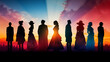 Indigenous Cultural Diversity: Traditional Dress Silhouettes of Ethnic People Representing Cultural Identity and Multiculturalism - Cultural Heritage Symbol for World Cultural Celebration Art