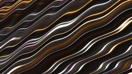 Wall Mural - luxury gold colors flowing on angle wave pattern. side sliding abstract modern backdrop animation