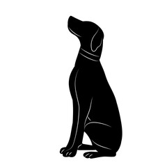 Wall Mural - dog sitting silhouette on white background vector